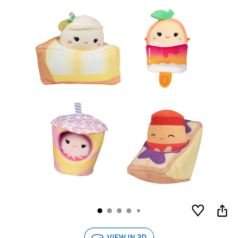 Squishmallow micro mallow Plush Food Toy Set for Kids - Assorted Pastel Colors